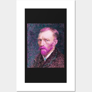 vaporwave aesthetic van gogh self portrait Posters and Art